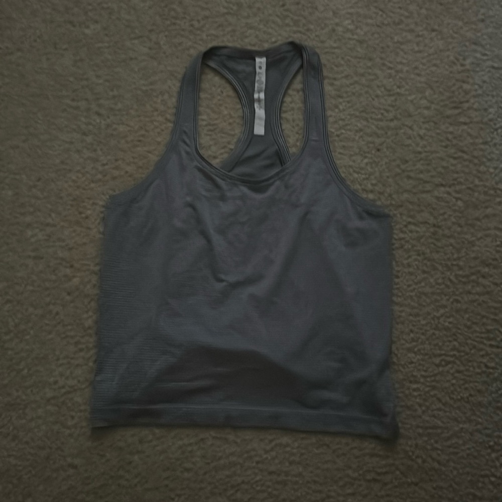 Lululemon Swiftly Tech Race Length Tank Top Stripe Gray